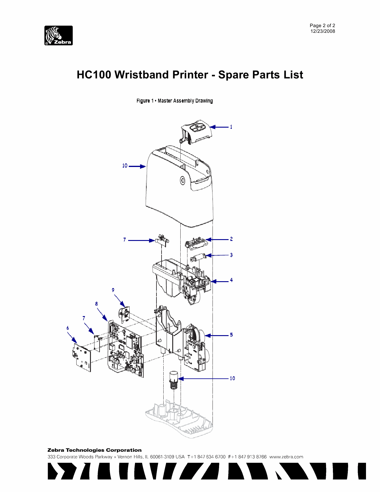 Zebra Label HC100 Parts List-2